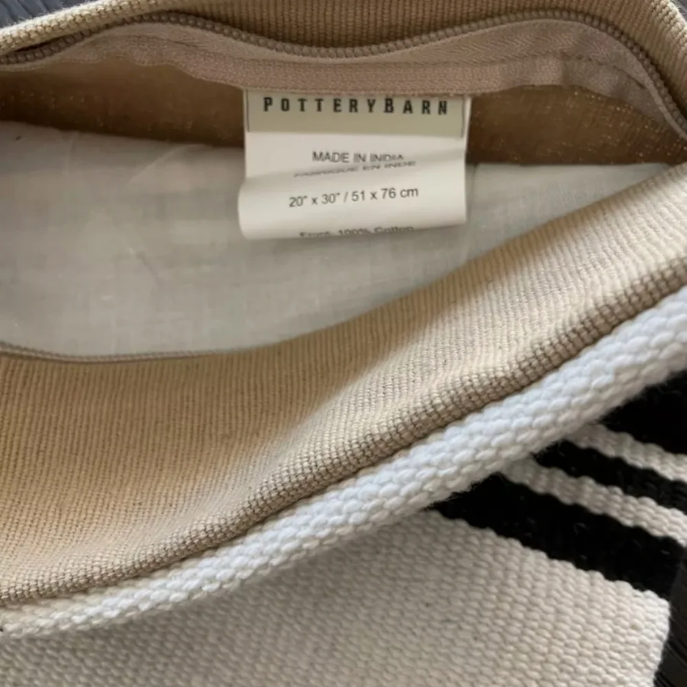 Awning Stripe Dehurrie Pillow Cover Black And White Stripe Pottery Barn